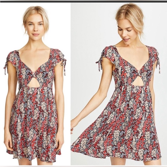 {FREE PEOPLE} Miss Right Floral Cut Out Mini Dress - Picture 4 of 5